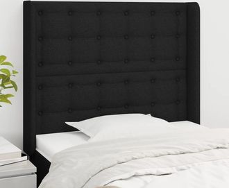 vidaXL Cabecero Con Orejas De Tela Negro 103x16x118/128 Cm Vidaxl