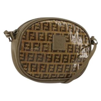 Fendi Pre-owned Cross Body Bags, female, Brown, Size: ONE SIZE Pre-owned Vintage Zucchino Canvas Shoulder Bag