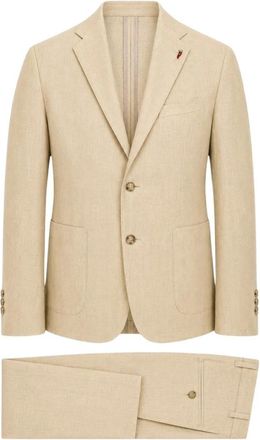 Mulish Double Breasted Suit - Heren - Business pakken - Beige - M - Leer - Kostuums