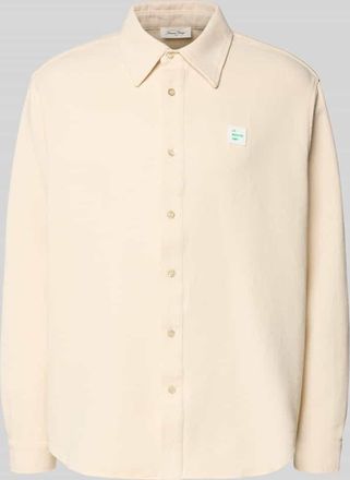American Vintage American Vintage Regular Fit Freizeithemd mit Label-Patch in Beige, Gr&ouml;&szlig;e M/L