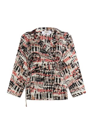 Usha Wikkel blouse Dames Grijs Donkerroze Veelkleurig