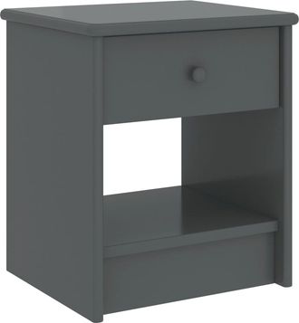 vidaXL Mesita De Noche Madera Maciza De Pino Gris Oscuro 35x30x40cm Vidaxl