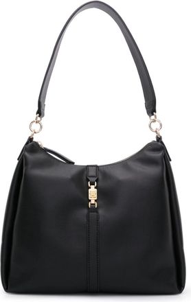 Tommy Hilfiger logo-plaque shoulder bag - women - Recycled Polyester/Polyurethane - OS - Black