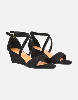 XY London Womens XY London Womens/Ladies Kylie Strappy Wedge Sandals - Black - Size: 6
