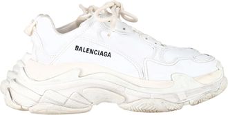 Balenciaga Pre-owned Womens Triple S Sneakers in White - Ecru Leather - Size EU 40