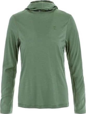 Fj&auml;llr&auml;ven Abisko Wool Hoodie Merinoshirt f&uuml;r Damen | gr&uuml;n