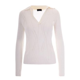Liu Jo V-neck Knitwear, female, Beige, Size: M Virgin wool jumper