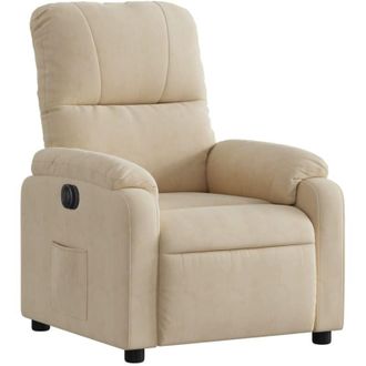 vidaXL Vidaxl - Sill&oacute;n Reclinable El&eacute;ctrico Tela De Microfibra Color Crema