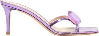 Gianvito Rossi Jaipur Metallic Stiletto Flip-Flops - Dames - Muiltjes - Paars - 37 1/2 EU - Leer - Schoenen