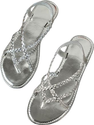 Generic Summer Sandals Women Flat Sandals Strappy Dressy Ankle Strap Casual Summer Sandal for Beach Soft Breathable Insole And Non Slip Rubber Outsole Slipper