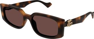 Gucci Zonnebril - Dames - Zonnebrillen - Bruin - 55 MM - Accessoires