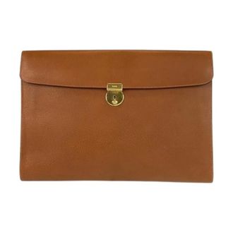 Gucci Pre-owned Clutches, male, Brown, Size: ONE SIZE Pre-owned Leather Clutch Bag