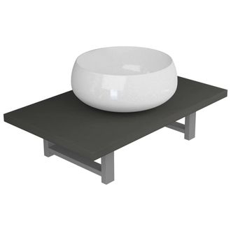 Berkfield Home Two Piece Bathroom Furniture Set Ceramic Grey