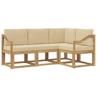 vidaXL Conjunto De Sof&aacute;s De Exterior Con Coj&iacute;n 4 Pcs Y Beige Vidaxl
