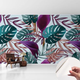 Tulup Fotomurale Adesivo Stickers - Murali Decorativo - Soggiorno Moderno - Effetto Realistico - Composizione Tropicale 416x254 Cm