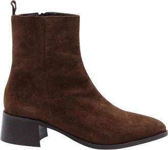 &Egrave; Mia Stijlvolle Enkellaars - Dames - Laarzen met Hak - Bruin - 38 EU - Schoenen