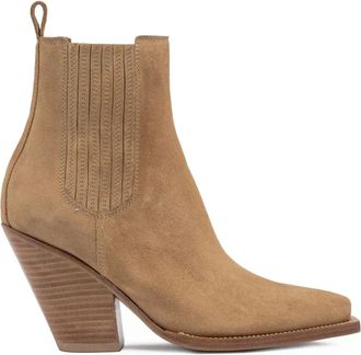 Buttero suede pointed-toe boots - women - Fabric/Calf Leather/Rubber - 37.5 - Brown