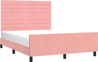 vidaXL Vidaxl - Estructura De Cama Sin Colch&oacute;n Terciopelo Rosa 140x190 Cm