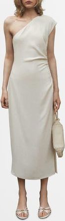 Mango One-Shoulder Dress in Off White at Nordstrom Rack, Size 10