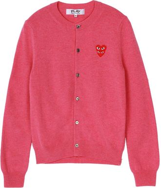 Comme Des Gar&ccedil;ons (WMNS) COMME des GARCONS PLAY Cardigan Red Emblem Pink AZ-N075-051-4