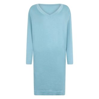 Malo V-neck Knitwear, female, Blue, L, V-neck Midi Dress