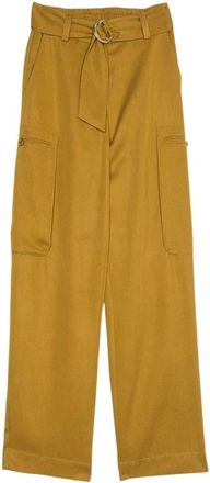 Twinset Broeken, Dames, Bruin, XS, Cargo Straight-Leg Broeken