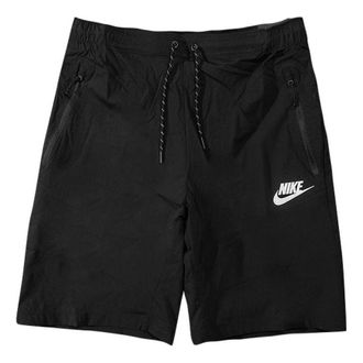 Nike Mens Nike Solid Color Logo Printing Lacing Shorts Black 886805-010