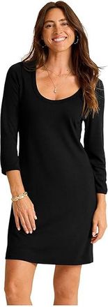 Tommy Bahama Darcy 3/4 Sleeve Short Dress Womens Dress Black : LG (US 12-14), Modal/Nylon/Spandex