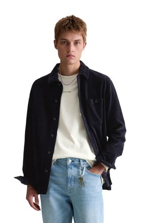Marc O'Polo Denim Langarmshirt MARC OPOLO DENIM, Herren, Gr. XXL, blau depths, Frottee, Obermaterial: 100% Baumwolle, relaxed fit normal, 1-Knopf-Manschette, Shirts Lan