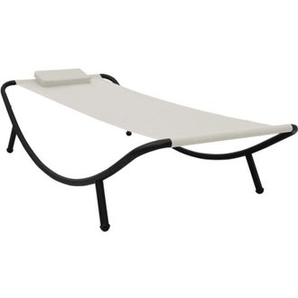 vidaXL Lettino da Giardino Crema 200x90 cm in Acciaio - Vidaxl
