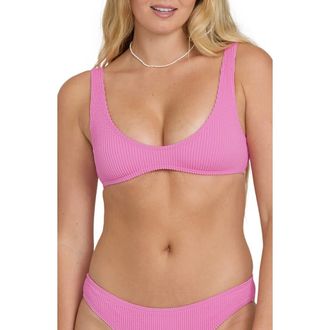Billabong Summer Texture Swim Top in Party Pink at Nordstrom, Size X-Small