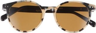 Eyebobs Case Closed 50mm Polarized Round Sunglasses in Black /White Tort /Brown at Nordstrom