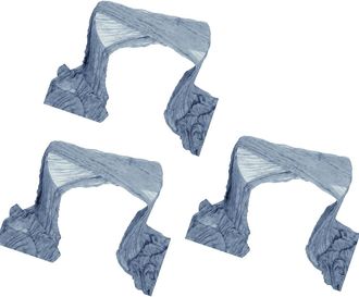 OEM Juego De Mantel De Poli&eacute;ster Arrugado De 3 Piezas - Azul Empolvado
