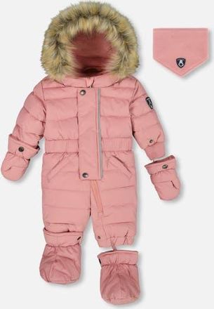 Deux par Deux Baby Girl One-Piece Original Puffy Snowsuit in Dusty Pink at Nordstrom, Size 24M
