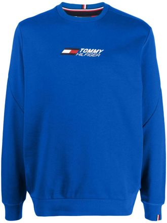 Tommy Hilfiger logo-print cotton sweatshirt - Blue