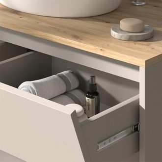 Vicco Mueble Bajo Lavabo Edelin, Cachemira, 100 X 50 Cm Con 2 Cajones, Vicco
