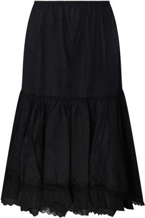 Ganni Flyweight Nylon Silk Habotai Rok - Dames - Midirokken - Zwart - S - Nylon - Rokken