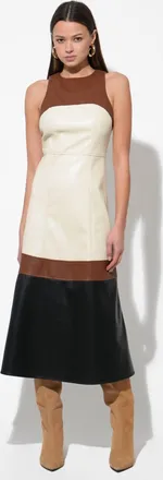 Adelyn Rae Caspia Midi Dress In Brown Multi