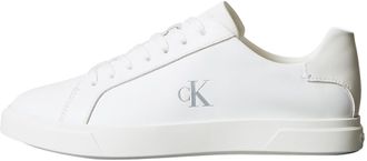 Calvin Klein Womens Low Pro Leather Cupsole Trainers, White (Triple Bright White), 4
