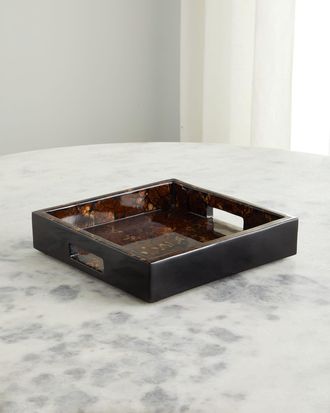 LaDorada Burl Veneer Square Tray