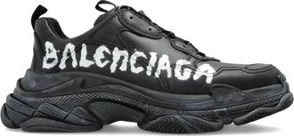 Balenciaga paint logo triple s sneakers - men - Fabric/Polyester/Nylon/Polyurethane/Rubber - 44 - Black