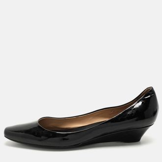 Tod's Tods Black Patent Leather Wedge Pumps