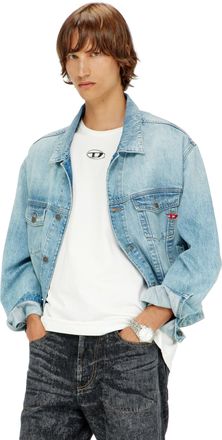 Diesel Light cotton T-shirt with metallic Oval D logo - T-Shirts - Man - White