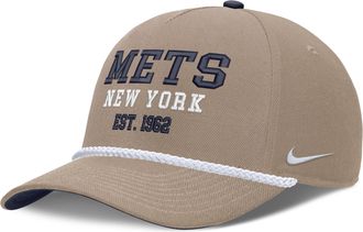 Nike New York Mets Rise Nike Mens MLB Adjustable Hat in Brown | NB450CS4NME-83Y