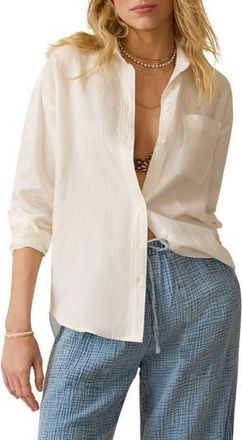 Faherty Laguna Linen Button-Up Shirt in White at Nordstrom Rack, Size Medium