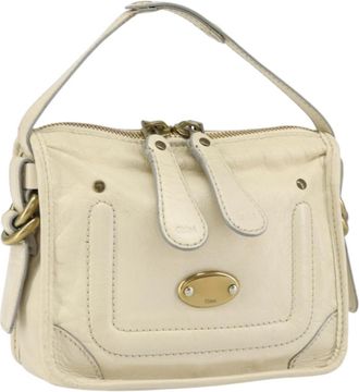 Chlo&eacute; Vintage Handbag Leather White Leather Handbag (Pre-Owned)
