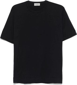 John Smedley Navy Blue Crew Neck T-shirt - Heren - T-shirts - Blauw - S - Katoen - Tops