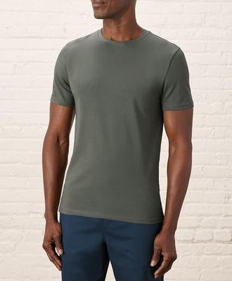 Pact Luxe Stretch Jersey Slim Crew Neck Tee in Castor Grey at Nordstrom, Size Xx-Large