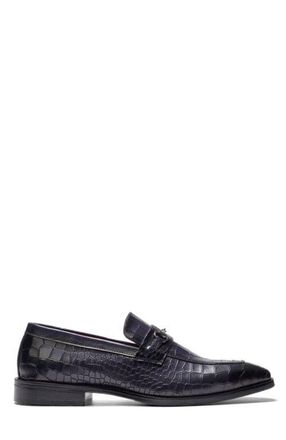 Carlos By Carlos Santana Havana Bit Loafer in Navy Croco Print at Nordstrom, Size 10.5