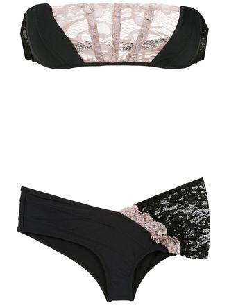 Amir Slama sleeveless lace bikini - women - Spandex/Elastane/Polyamide - GG - Black